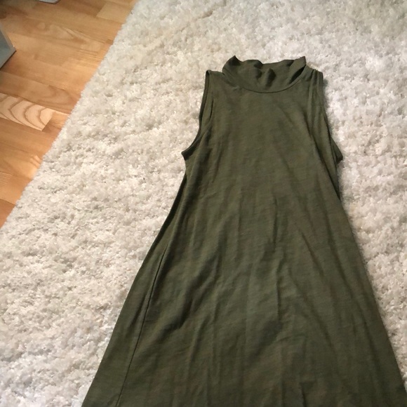 olive green turtleneck dress